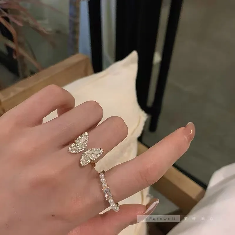 Super recommended! Butterfly Ring Female Minority design inschao pearl Japanese Light luxury opening plain ring
Super recommended! Butterfly Ring Female Minority design inschao pearl Japanese Light luxury opening plain ring