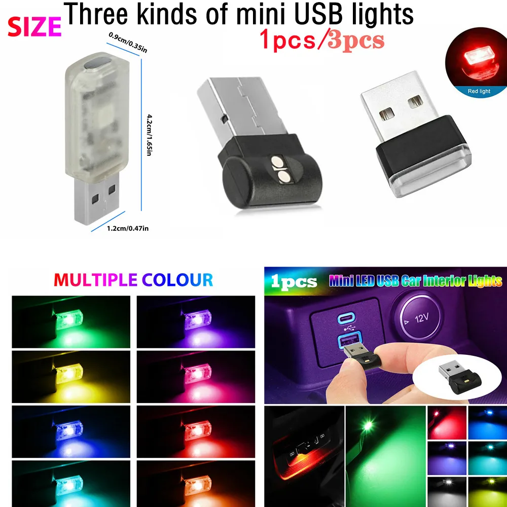 3/1pcs Mini Red LED USB Car Interior Light Single Color/7 Colors USB Port Lighting Neon Atmosphere Ambient Lamp Accessories
3/1pcs Mini Red LED USB Car Interior Light Single Color/7 Colors USB Port Lighting Neon Atmosphere Ambient Lamp Accessories