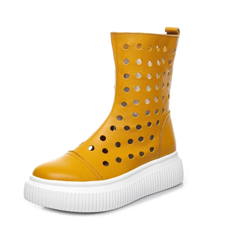 2021 Summer Hollow Breathable Platform Shoes Women Martin Boots Genuine Leather Soft Bottom Woman Sneakers Cowboy Boots
2021 Summer Hollow Breathable Platform Shoes Women Martin Boots Genuine Leather Soft Bottom Woman Sneakers Cowboy Boots
