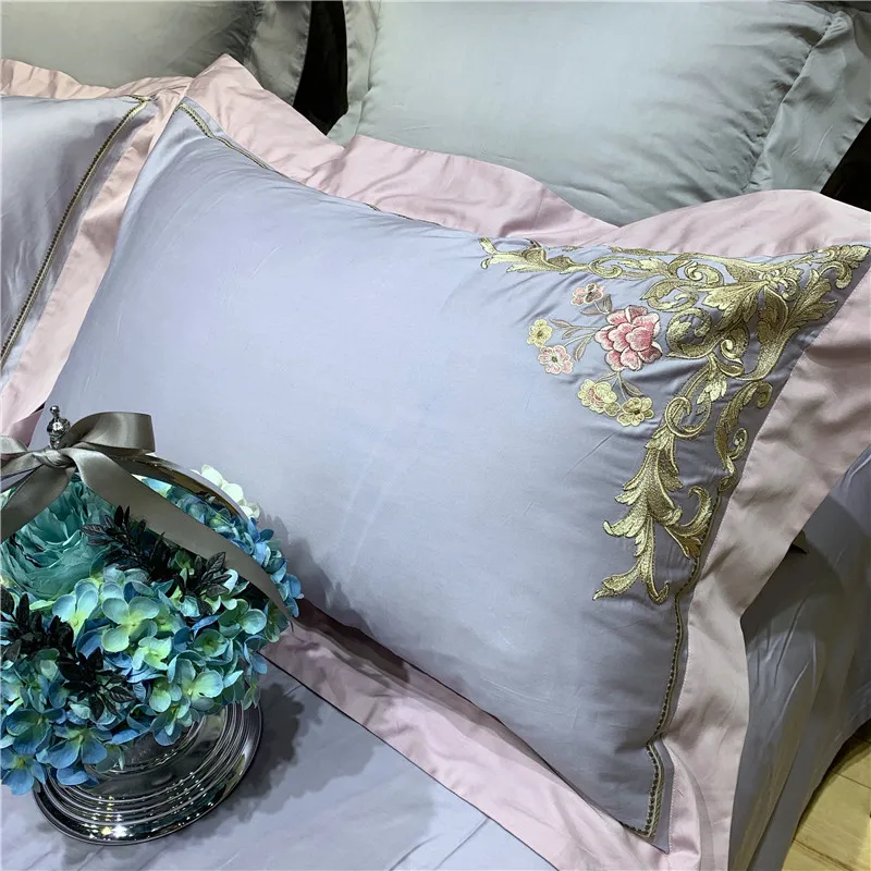 Luxury 100S Egyptian Cotton European Palace 4pcs Bedding Set Flowers Embroidery Queen King Size Duvet Cover Bed Sheet Pillowcase
Luxury 100S Egyptian Cotton European Palace 4pcs Bedding Set Flowers Embroidery Queen King Size Duvet Cover Bed Sheet Pillowcase