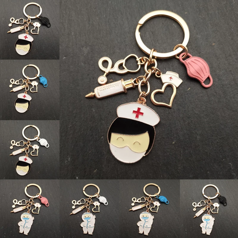 New Design Dripping Oil Keychain Doctor Medical Nurse Tool Stethoscope Syringe Mask KeyRing Student Gift for Bag Hanging Pendant
New Design Dripping Oil Keychain Doctor Medical Nurse Tool Stethoscope Syringe Mask KeyRing Student Gift for Bag Hanging Pendant