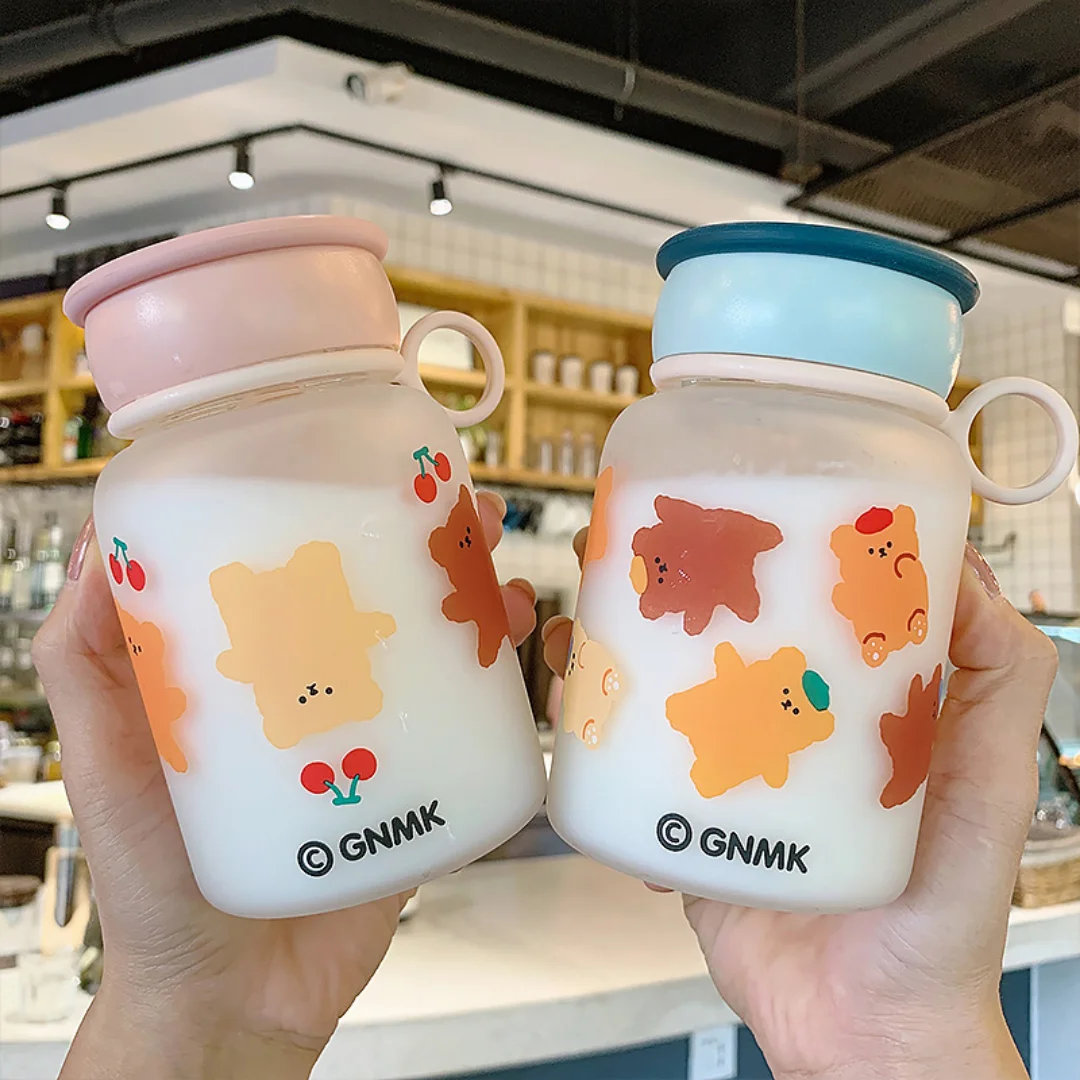 350ML-480MLWith Scale Drinkware Cherry Bear Portable Handle Large Capacity Small Lovely Campus Handy Glass Water Bottle Cups
350ML-480MLWith Scale Drinkware Cherry Bear Portable Handle Large Capacity Small Lovely Campus Handy Glass Water Bottle Cups
