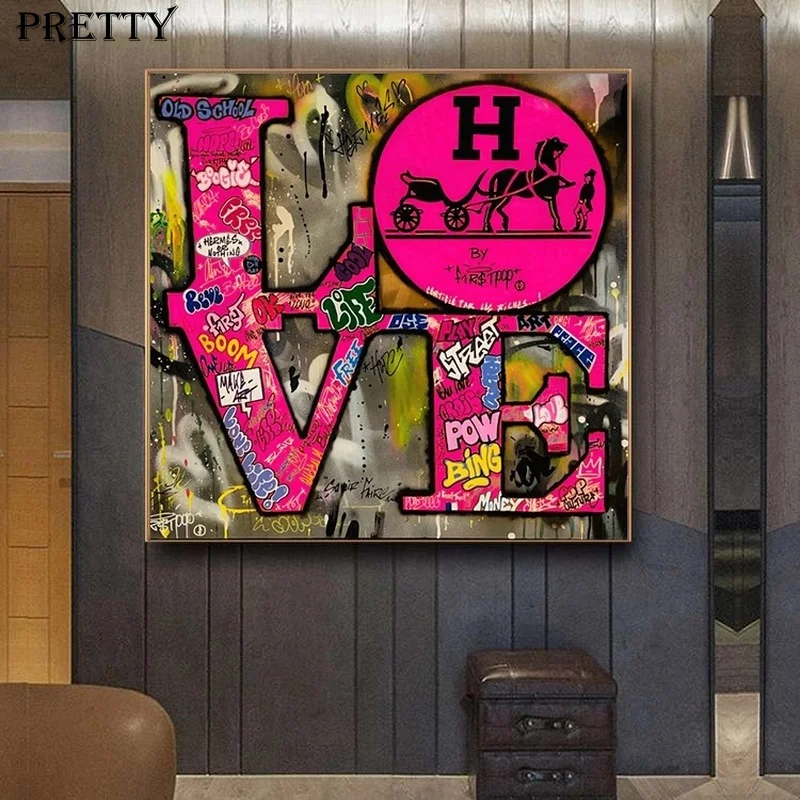 Colorful LOVE Word Art Canvas Painting Abstract Graffiti Wall Art Poster and Print Modern Living Room Decoration Wall Pictures
Colorful LOVE Word Art Canvas Painting Abstract Graffiti Wall Art Poster and Print Modern Living Room Decoration Wall Pictures