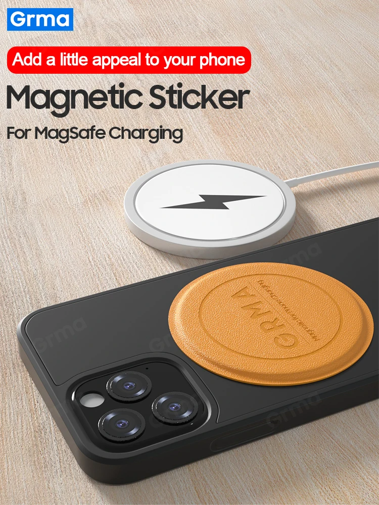 Grma Original Metal Plate Magnetic Leather Sticker For iPhone 11 12 Pro Max X XR XS 8 Plus XS Max 12 Mini For Magsafe Charging
Grma Original Metal Plate Magnetic Leather Sticker For iPhone 11 12 Pro Max X XR XS 8 Plus XS Max 12 Mini For Magsafe Charging