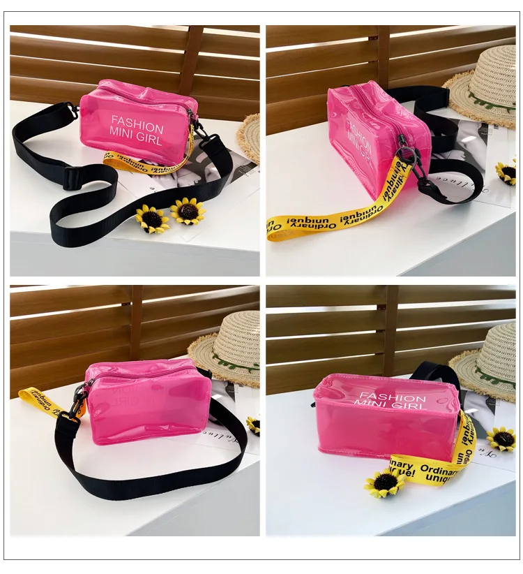 Women See-Trough Bags Cross-Body Pack Handle Letter Prints Square Bucket-Shape Decorative Girls Beach Bag
Women See-Trough Bags Cross-Body Pack Handle Letter Prints Square Bucket-Shape Decorative Girls Beach Bag