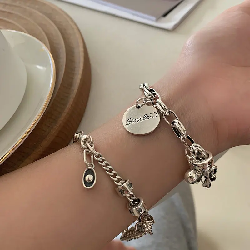 Sterling Silver Bracelet Women's Fashion Jewelry Personality Popular Boys S925 Day Gifts Girls Charm Customized Couples
Sterling Silver Bracelet Women's Fashion Jewelry Personality Popular Boys S925 Day Gifts Girls Charm Customized Couples