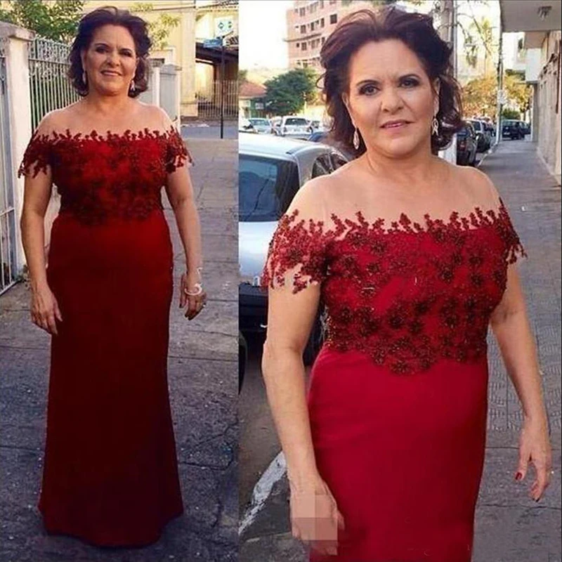 New Arrival Elegant Red Lace Short Sleeve Mother of the Bride Dresses Illusion Jewel Neck Beaded Wedding Party Gowns Full Length
New Arrival Elegant Red Lace Short Sleeve Mother of the Bride Dresses Illusion Jewel Neck Beaded Wedding Party Gowns Full Length