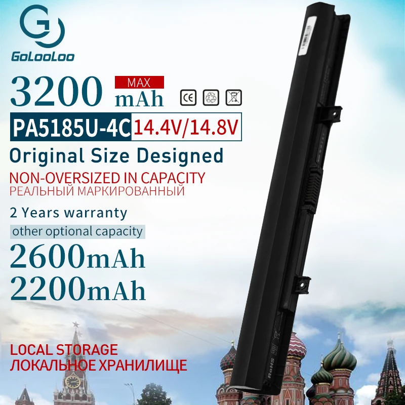 Golooloo 14 8 V 4 клетки PA5185U L50-B C55-B5200 PA5185U-1BRS ноутбук батарея PA5186U-1BRS для Toshiba Satellite C50-B-14D