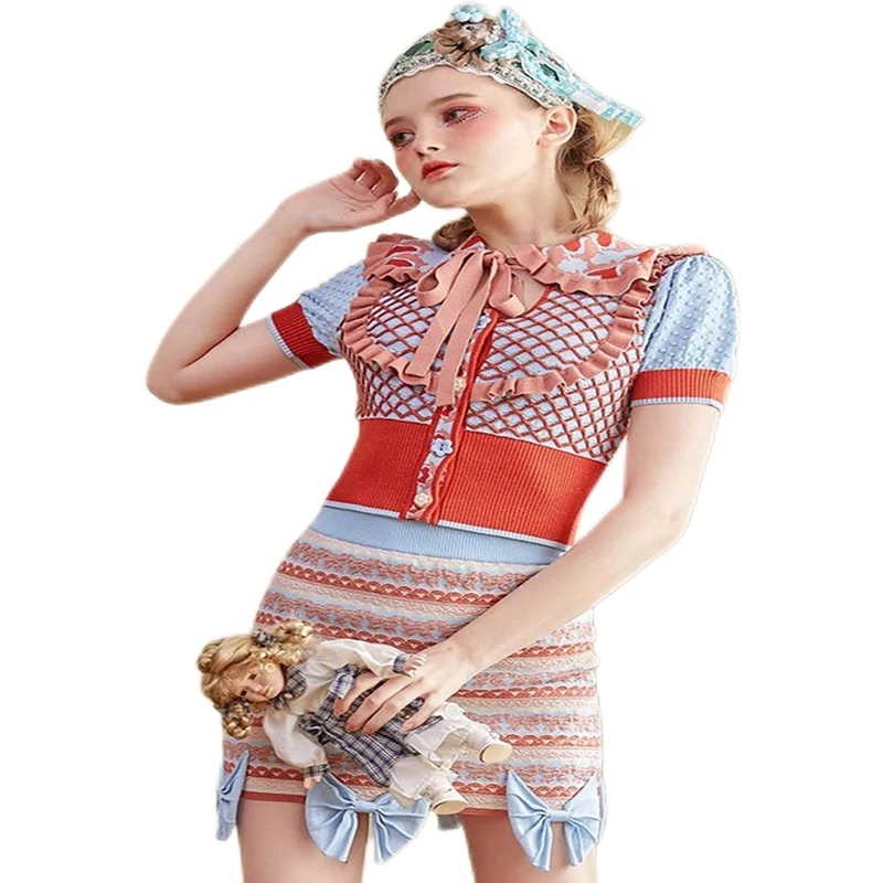 Juice Snow 2021 New Korean Tops Cute Cartoon Summer Knit Tee Sweet Wood Ear Lace Doll Collar Short Sleeve Buttons Cardigan Women
Juice Snow 2021 New Korean Tops Cute Cartoon Summer Knit Tee Sweet Wood Ear Lace Doll Collar Short Sleeve Buttons Cardigan Women