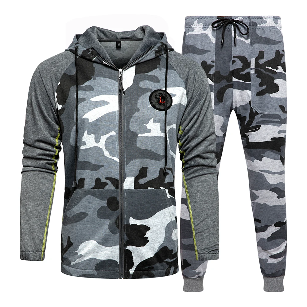 Camo Men Tracksuit Hooded Outerwear Hoodie Set 2 Pieces Autumn Sporting Male Fitness Camouflage Sweatshirts Jacket + Pants Sets
Camo Men Tracksuit Hooded Outerwear Hoodie Set 2 Pieces Autumn Sporting Male Fitness Camouflage Sweatshirts Jacket + Pants Sets
