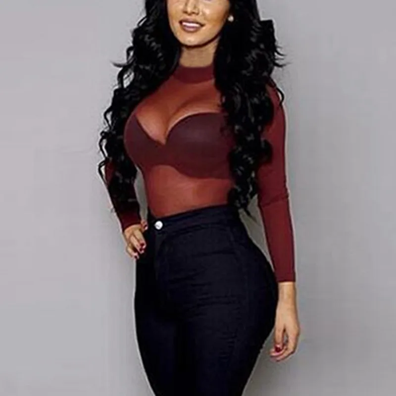 Sexy Women T Shirt See Through Transparent Mesh Tops Long Sleeve Sheer Slim Ladies Turtleneck T-Shirt
Sexy Women T Shirt See Through Transparent Mesh Tops Long Sleeve Sheer Slim Ladies Turtleneck T-Shirt