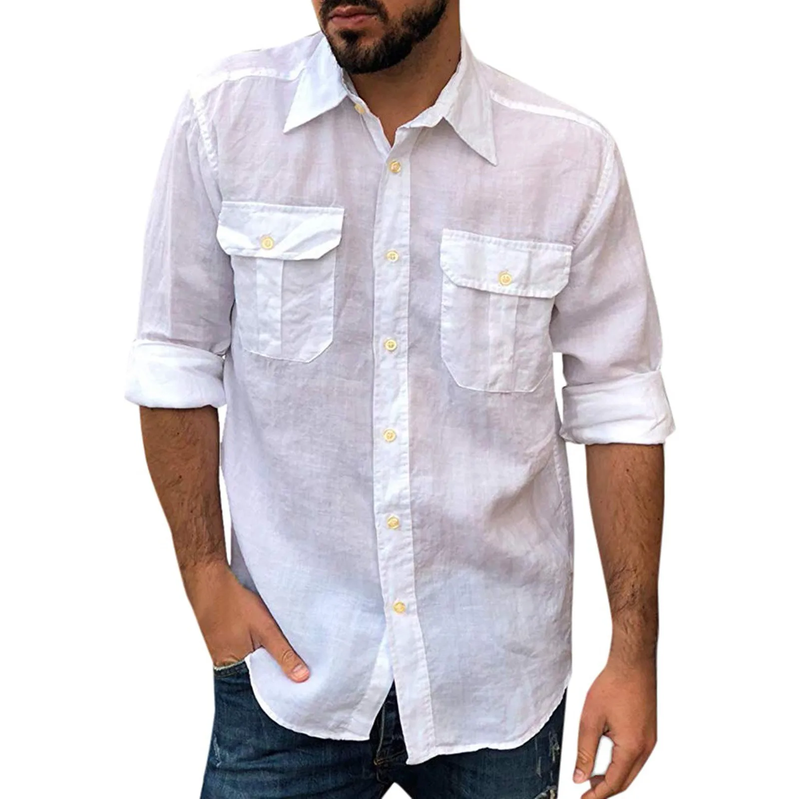 Men's Shirts Solid Simple Summer Long Sleeve Spring Summer Casual Slim Beach Shirts Top Blouse Pocket Casual Male Shirts Camisas
Men's Shirts Solid Simple Summer Long Sleeve Spring Summer Casual Slim Beach Shirts Top Blouse Pocket Casual Male Shirts Camisas