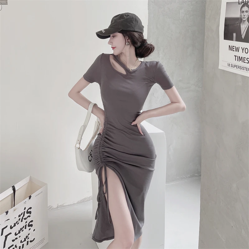 Fashion Long T Shirt Dress Women Summer Beach Sexy Party Bodycon Elegant Casual High Slit Drawstring Sundress
Fashion Long T Shirt Dress Women Summer Beach Sexy Party Bodycon Elegant Casual High Slit Drawstring Sundress