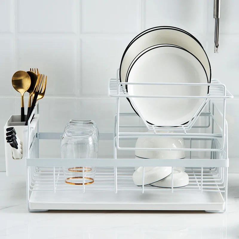 2 Tiers Cutlery Dish Rack Utensil Holder Drainer Drying Kitchen Storage Shelf
2 Tiers Cutlery Dish Rack Utensil Holder Drainer Drying Kitchen Storage Shelf