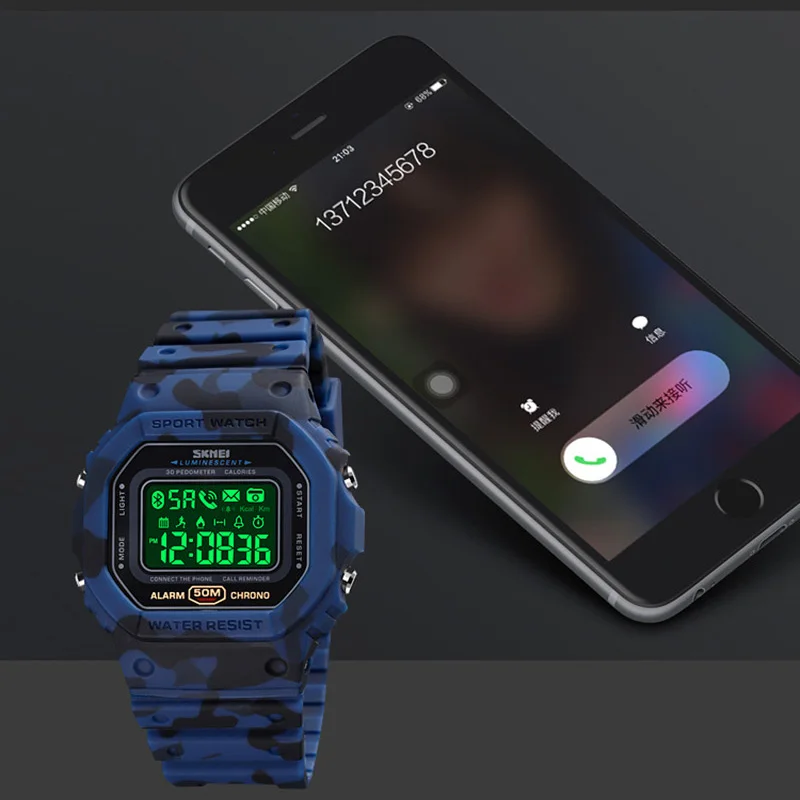Smart Watch Men Women Smartwatch Call Reminder Bluetooth Wristwatches Mens SPort Smart Watches Reloj Inteligente SKMEI 1743
Smart Watch Men Women Smartwatch Call Reminder Bluetooth Wristwatches Mens SPort Smart Watches Reloj Inteligente SKMEI 1743