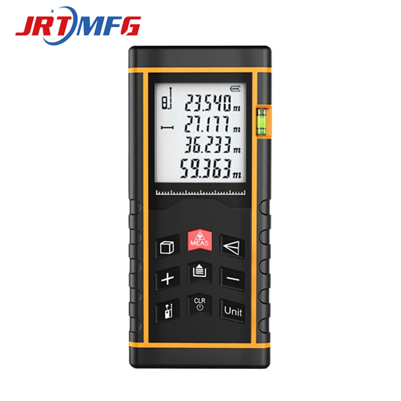 

JRTMFG Laser Rangefinder 40~100m Battery Powered Home Industry Distance Measurer Horizontal Bubble Handheld Laser Distance Meter