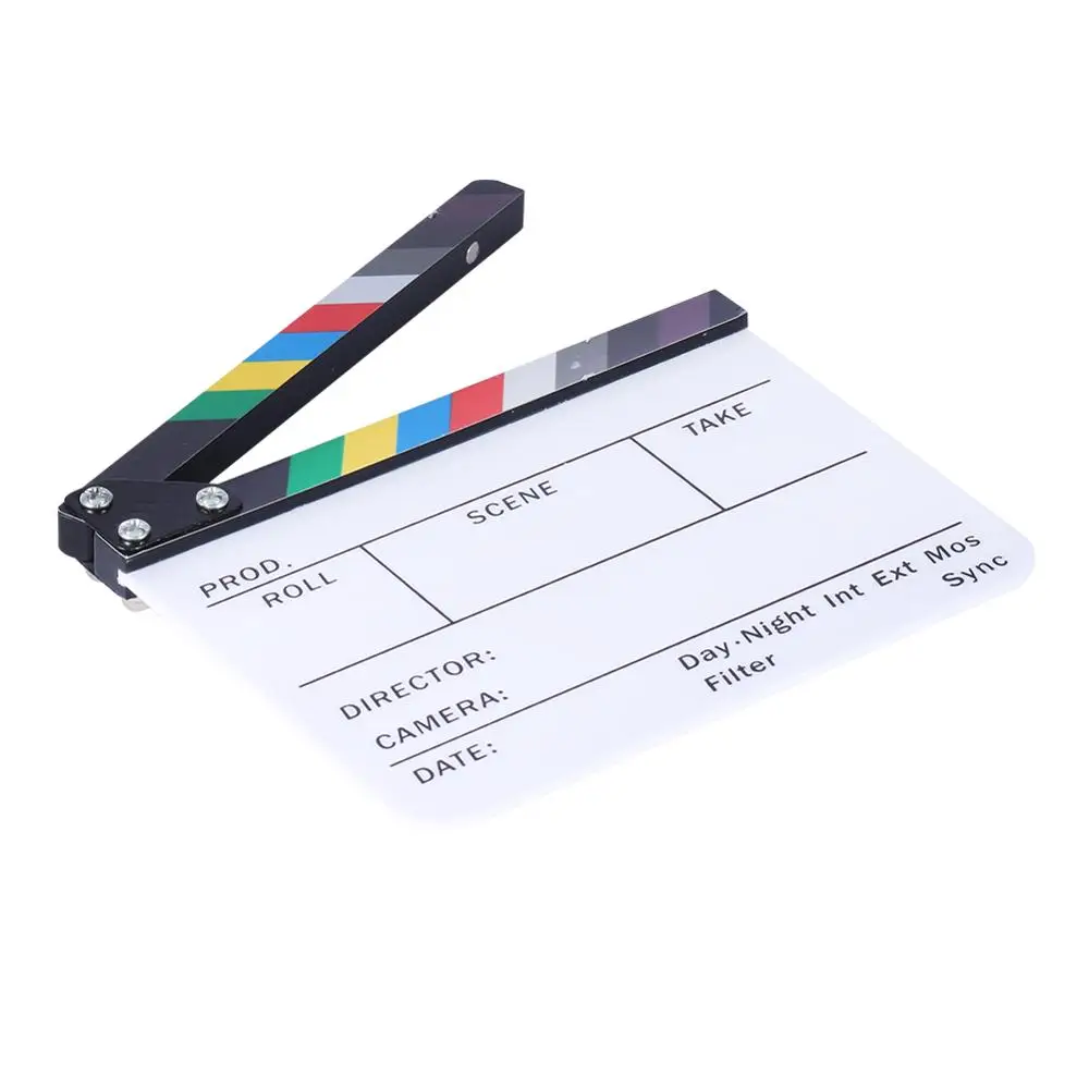 Neewer Acrylic Plastic 10x8"/25x20cm Director's Film Clapboard Cut Action Scene Clapper Board Slate with Color Sticks
Neewer Acrylic Plastic 10x8"/25x20cm Director's Film Clapboard Cut Action Scene Clapper Board Slate with Color Sticks