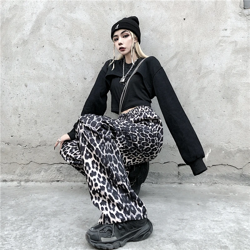 hip hop elastic waist women's Clothing leopard harajuku loose style Casual Chic high waist hipster long wide leg pants pockets
hip hop elastic waist women's Clothing leopard harajuku loose style Casual Chic high waist hipster long wide leg pants pockets