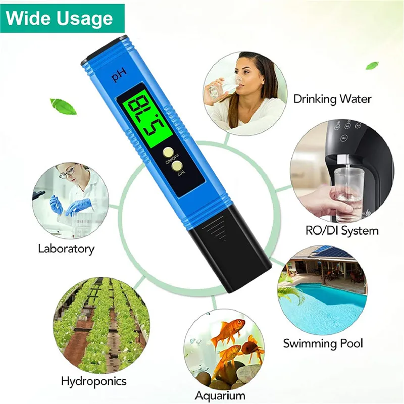PH Meter 0.01 High Precision Water Quality Tester with 0-14 PH Measurement Range Suitable for Drinking Water Swimming Pool 
PH Meter 0.01 High Precision Water Quality Tester with 0-14 PH Measurement Range Suitable for Drinking Water Swimming Pool