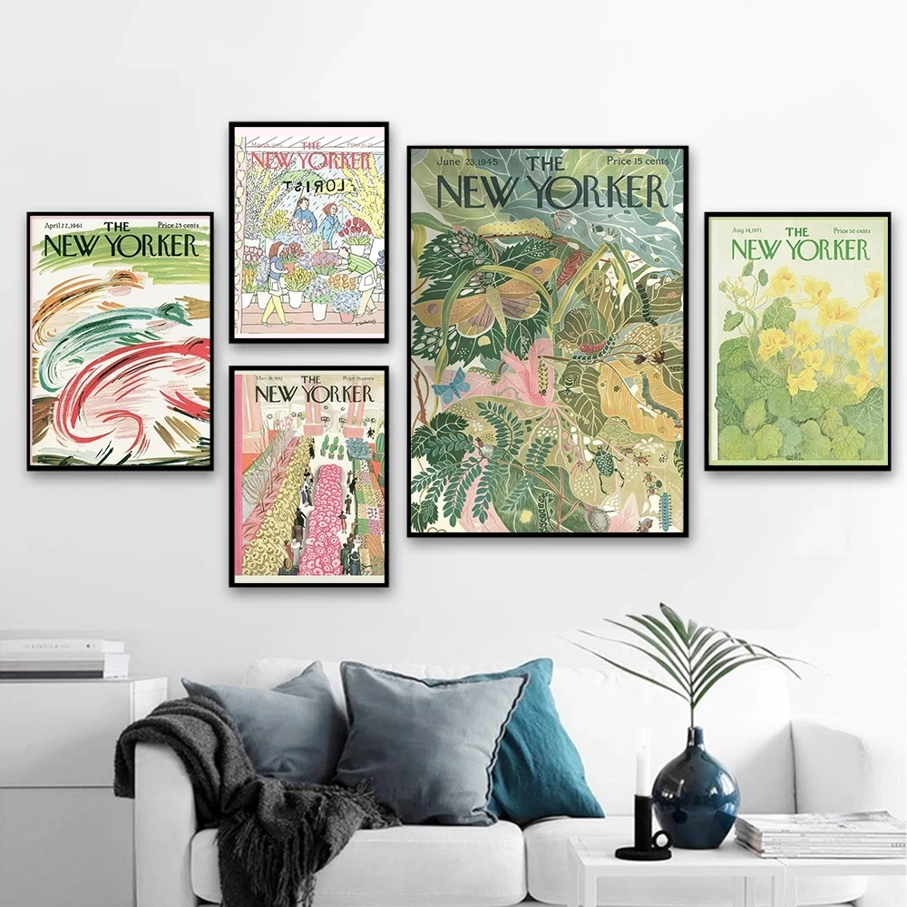 New York Fashion Magazine Cover Poster Green Plant Flower Retro Printing Wall Art Picture Canvas Painting Living Room Decoration
New York Fashion Magazine Cover Poster Green Plant Flower Retro Printing Wall Art Picture Canvas Painting Living Room Decoration