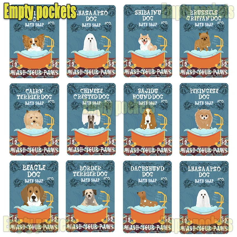 Funny Dog &Co. Bath Soap Wash Your Paws Vintage Plaque Poster Tin Sign Wall Decor Hanging Metal Bathroom Pet Shop Decoration
Funny Dog &Co. Bath Soap Wash Your Paws Vintage Plaque Poster Tin Sign Wall Decor Hanging Metal Bathroom Pet Shop Decoration