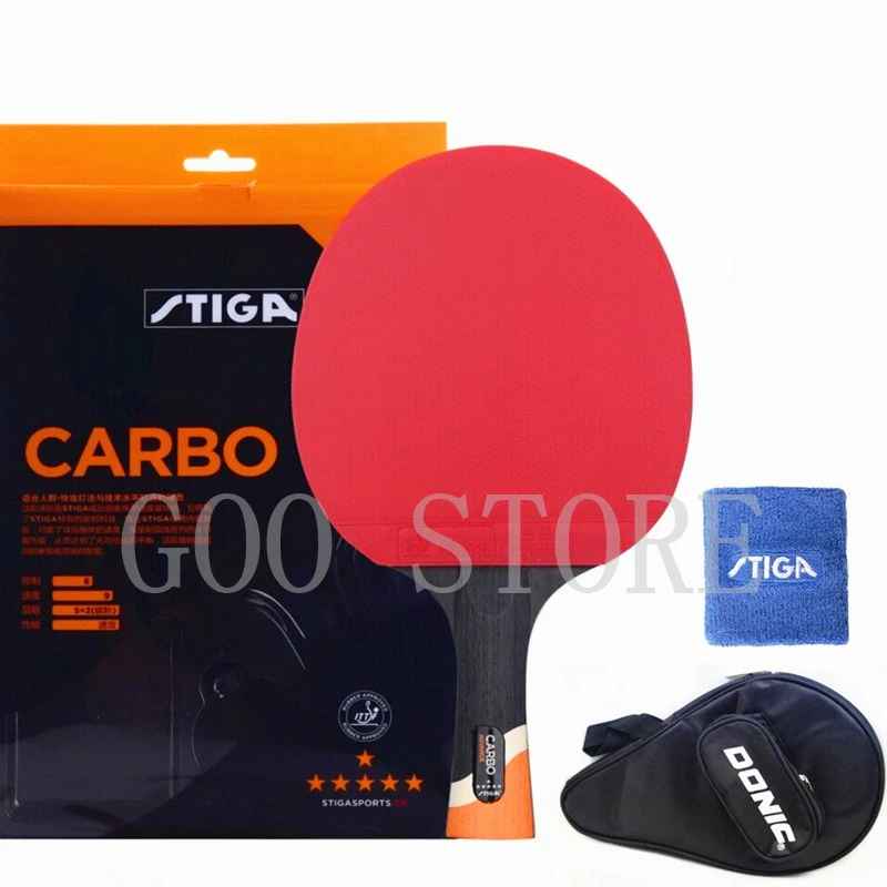 

STIGA 6 Star Racket Offensive Professional Carbon Original Stiga Table Tennis Rackets Ping Pong Paddle Bat Gift Set with Box