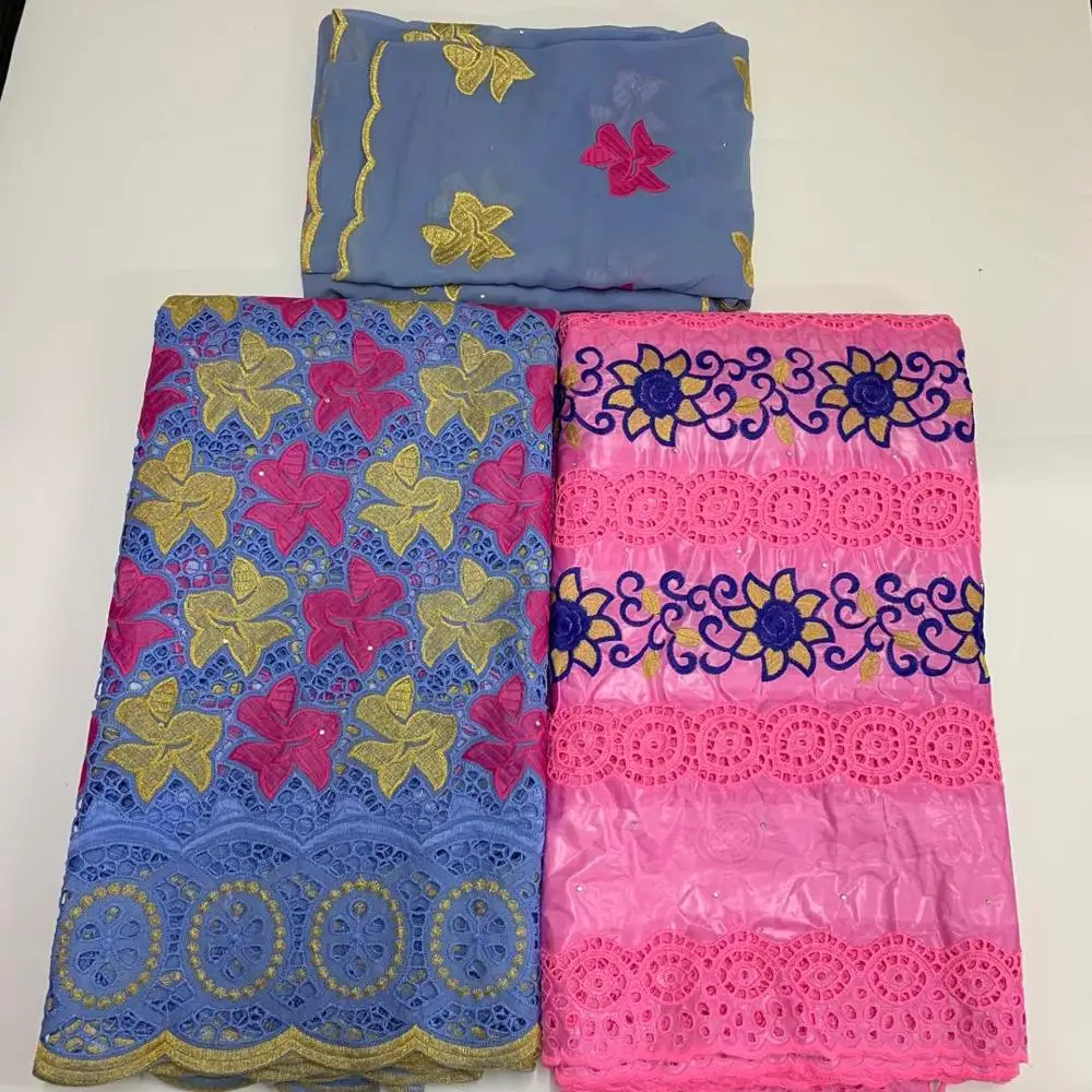 2.5+2.5+2yards fashon style eyelet swiss voile lace in switzerland and headcraf and bazin riche lace for dress SHIS1106
2.5+2.5+2yards fashon style eyelet swiss voile lace in switzerland and headcraf and bazin riche lace for dress SHIS1106
