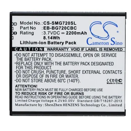 CS 2200mAh/8.14Wh battery for Samsung Galaxy Grand 3, Galaxy Grand 3 Duos, Galaxy Grand Max, SM-G7200, SM-G7202
CS 2200mAh/8.14Wh battery for Samsung Galaxy Grand 3, Galaxy Grand 3 Duos, Galaxy Grand Max, SM-G7200, SM-G7202