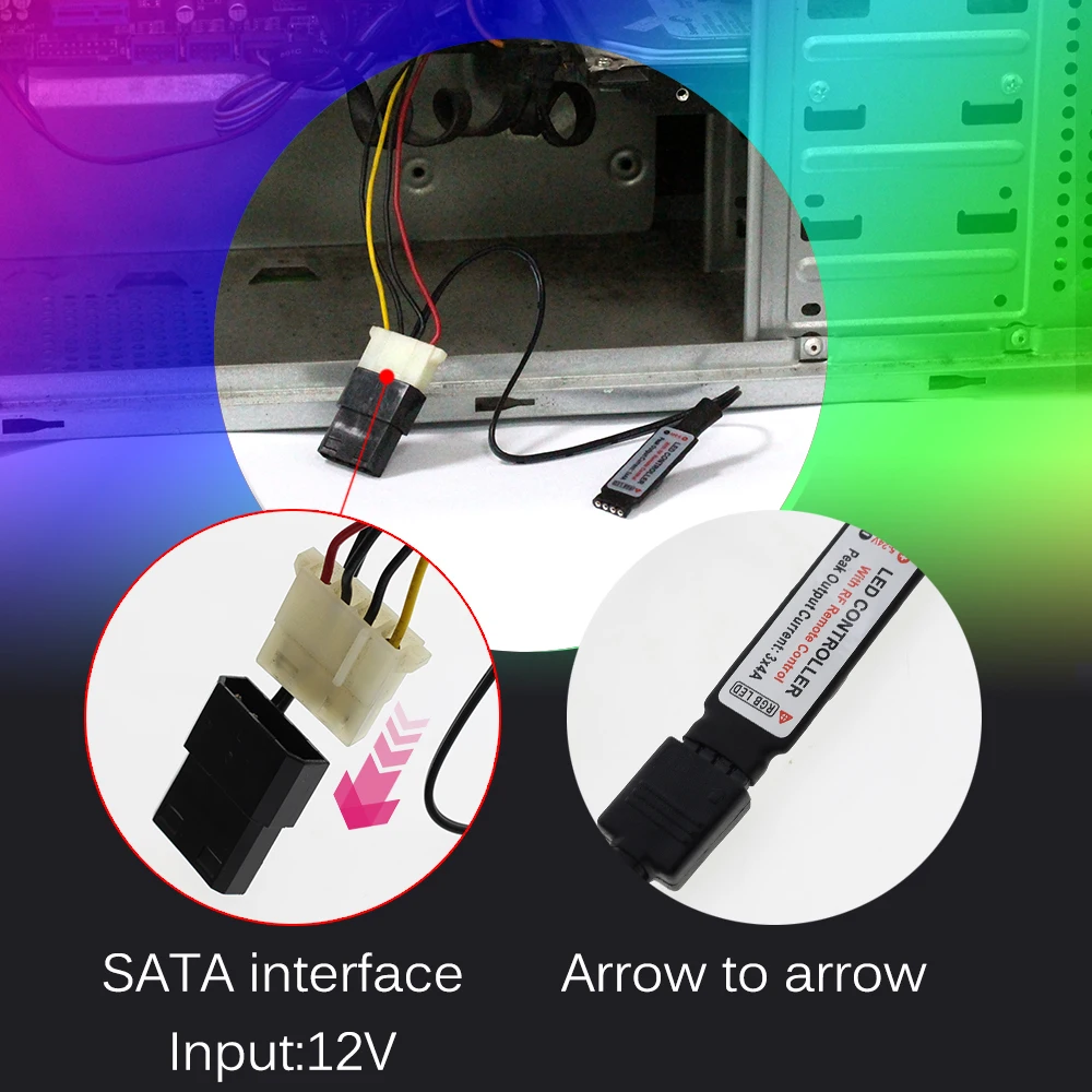 Светодиодная светильник та 5050 гибкая для ПК интерфейс Sata чехол компьютера 12 В 0 5 м
