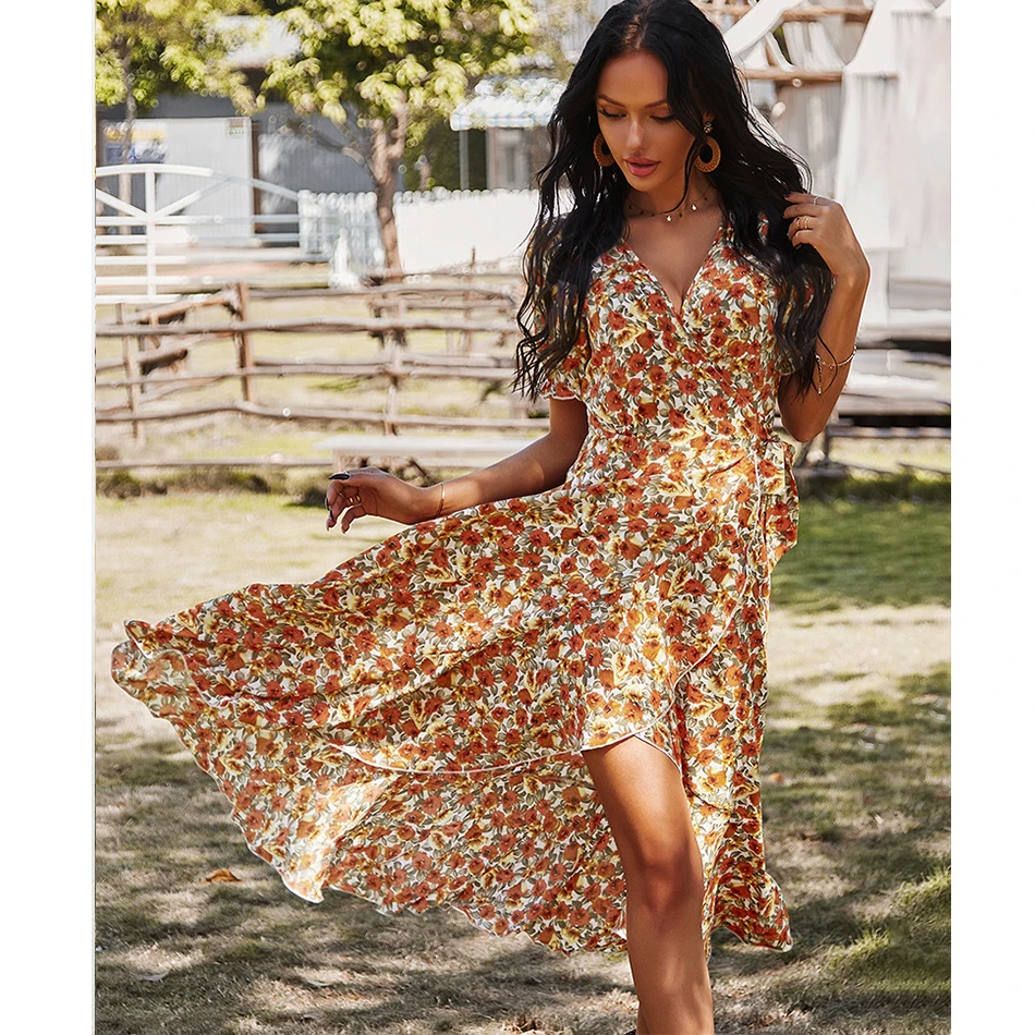 GXDS Floral V-neck Dress Women 2021 Autumn Fashion Hot Sexy Elegant Adjustable Waist Bow Short Puff Sleeve Slit Hem Long Skirt
GXDS Floral V-neck Dress Women 2021 Autumn Fashion Hot Sexy Elegant Adjustable Waist Bow Short Puff Sleeve Slit Hem Long Skirt