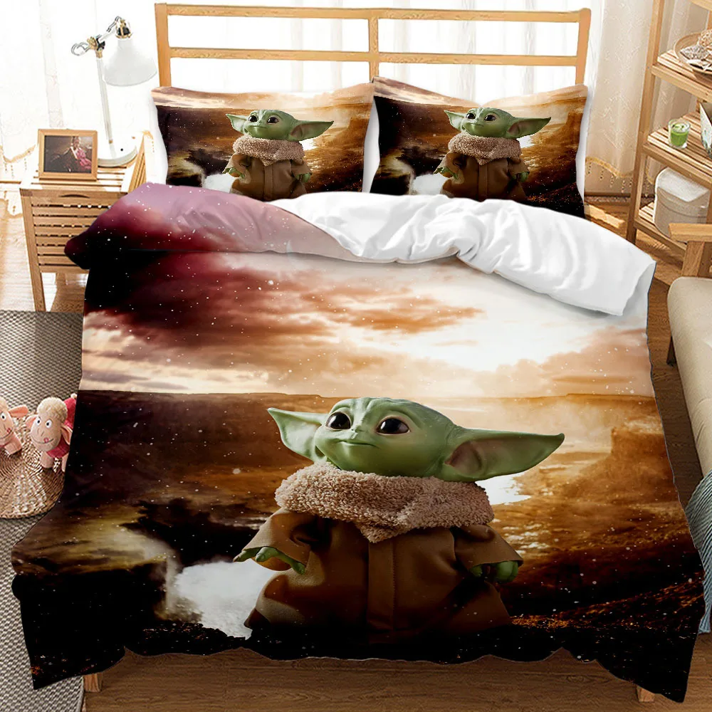 Disney Star Wars Baby Yoda Bedding Set 3D Home Textile Quality Qualified Single Queen King Bedding Set Duvet Cover Pillow Cases
Disney Star Wars Baby Yoda Bedding Set 3D Home Textile Quality Qualified Single Queen King Bedding Set Duvet Cover Pillow Cases