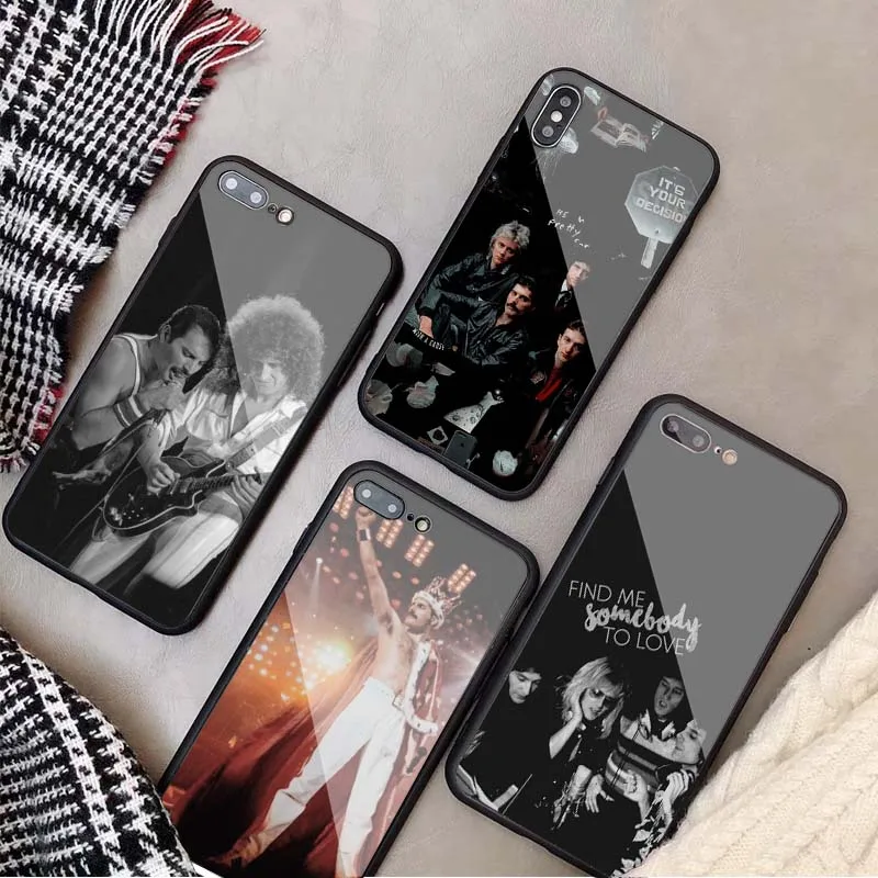 Чехол для телефона из закаленного стекла Queen Rock Group накладка на заднюю панель iPhone