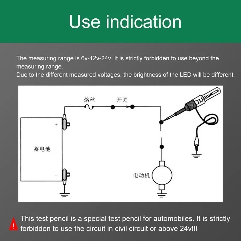 Auto Car Light Circuit Tester Lamp Voltage DC 6V 12V 24V Copper Test Pen Detector Probe Light System Test Probe Lamp
Auto Car Light Circuit Tester Lamp Voltage DC 6V 12V 24V Copper Test Pen Detector Probe Light System Test Probe Lamp
