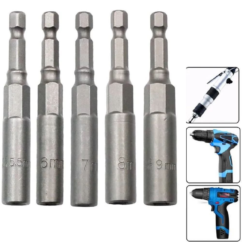 5Pcs 6.35mm 80mm Length Extra Deep Bolt Nut Bit Set Metric 1/4 6.35mm Hex Shank Impact Socket Adapter For Power Tools
5Pcs 6.35mm 80mm Length Extra Deep Bolt Nut Bit Set Metric 1/4 6.35mm Hex Shank Impact Socket Adapter For Power Tools