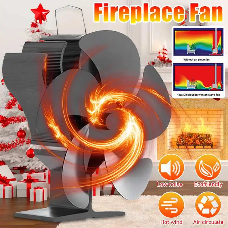 Black Fireplace 5 Blade Heat Powered Stove Fan komin Log Wood Burner Eco Friendly Quiet Fan Home Efficient Heat Distribution
Black Fireplace 5 Blade Heat Powered Stove Fan komin Log Wood Burner Eco Friendly Quiet Fan Home Efficient Heat Distribution