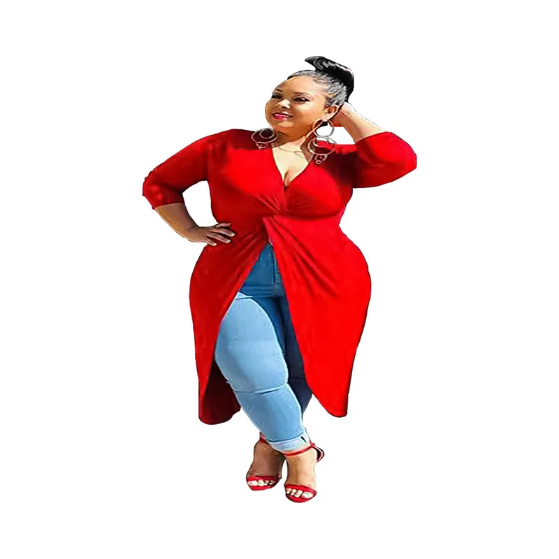 Women 5XL Elegant Solid Long Sleeve High Split Party Dress 2020 Autumn V Neck Maxi Dresses Ladies Sexy Irregular Dress 
Women 5XL Elegant Solid Long Sleeve High Split Party Dress 2020 Autumn V Neck Maxi Dresses Ladies Sexy Irregular Dress