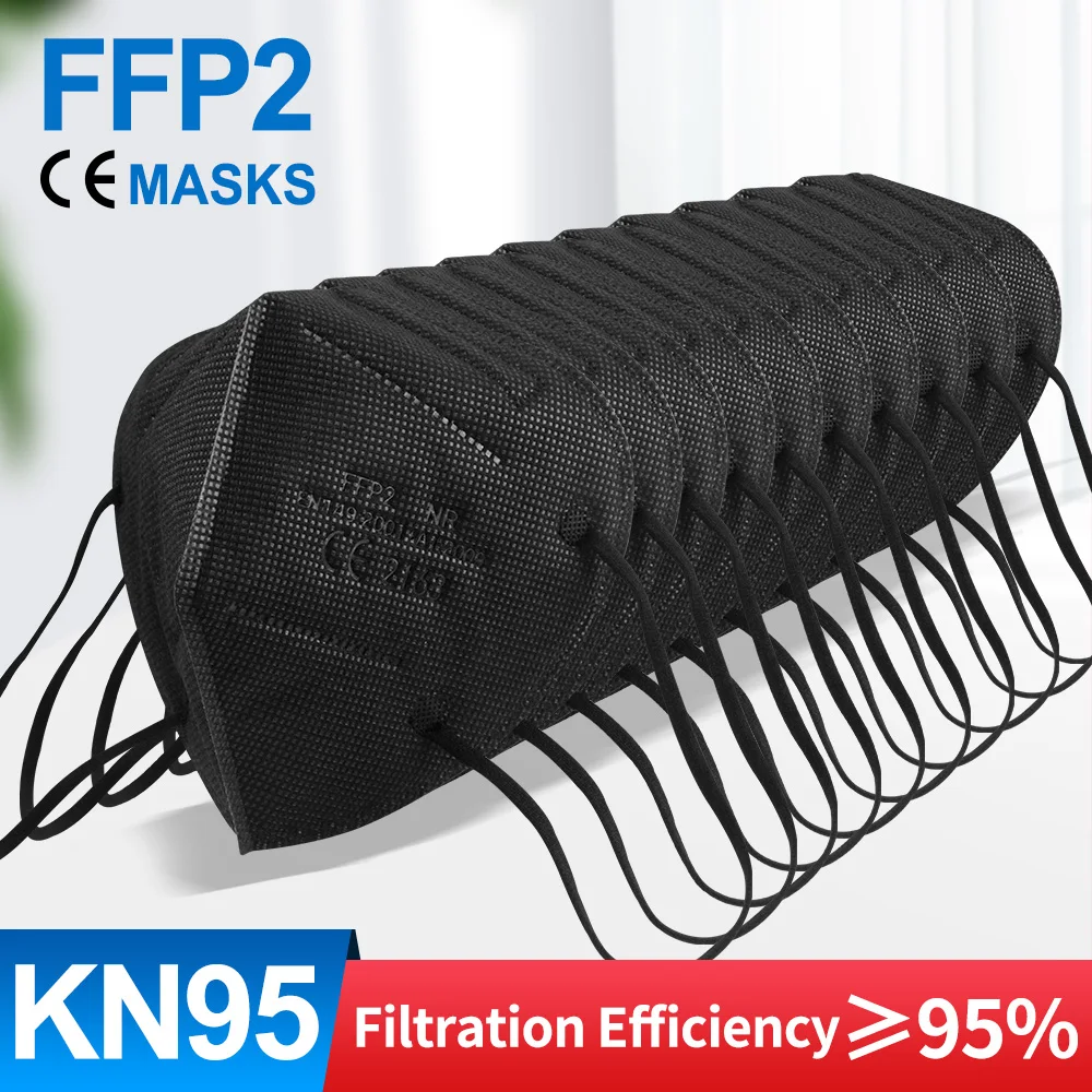 Черная многоразовая маска FFP2 KN95 5-100 шт., защитные маски для лица 95% PM2.5 против капель ffp2mascarillas, многоразовые маски
Черная многоразовая маска FFP2 KN95 5-100 шт., защитные маски для лица 95% PM2.5 против капель ffp2mascarillas, многоразовые маски