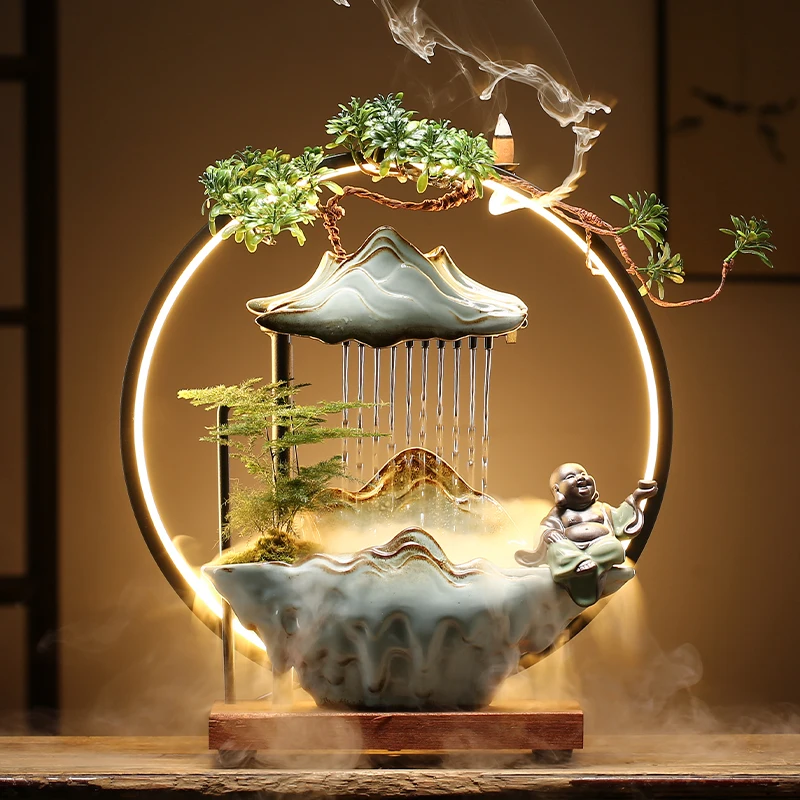 Lamp Waterfall Incense Burner 220V with Tray Mist Maker Burner Incense Cone Holder Flowerpot Decoracion Budista Decoration Zen
Lamp Waterfall Incense Burner 220V with Tray Mist Maker Burner Incense Cone Holder Flowerpot Decoracion Budista Decoration Zen