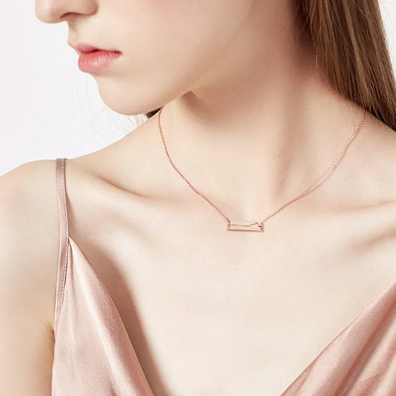 Custom Bar Two Pendant Necklace Personalized Horizontal Bar Name Heart Shape Fashion Trend Pendant Necklace
Custom Bar Two Pendant Necklace Personalized Horizontal Bar Name Heart Shape Fashion Trend Pendant Necklace