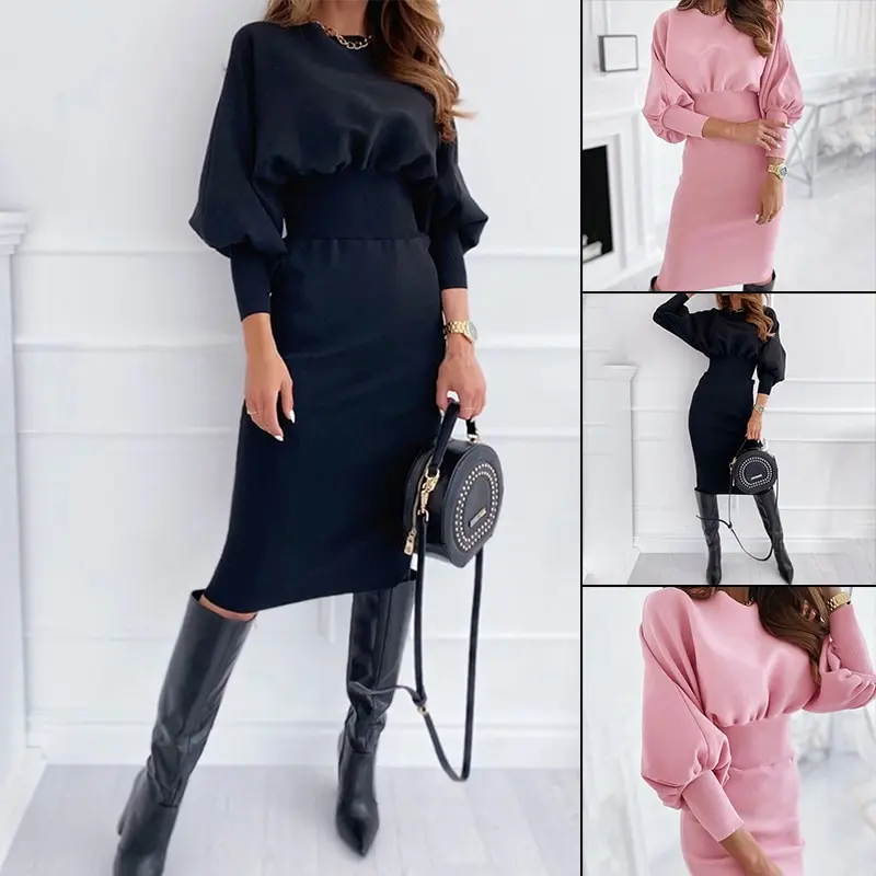 New Hot Puff Sleeve Party Dress Women Winter Long Sleeve O Neck Mini Rib Knitted Slim Wrap Sexy Bodycon Women Dress 2021
New Hot Puff Sleeve Party Dress Women Winter Long Sleeve O Neck Mini Rib Knitted Slim Wrap Sexy Bodycon Women Dress 2021
