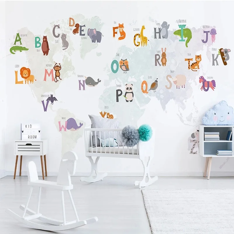 Custom 3D Mural Wall Cloth Nordic Cartoon Animals Letter Themes Wallpaper For Walls Living Room TV Background Decor 3D Sticker
Custom 3D Mural Wall Cloth Nordic Cartoon Animals Letter Themes Wallpaper For Walls Living Room TV Background Decor 3D Sticker