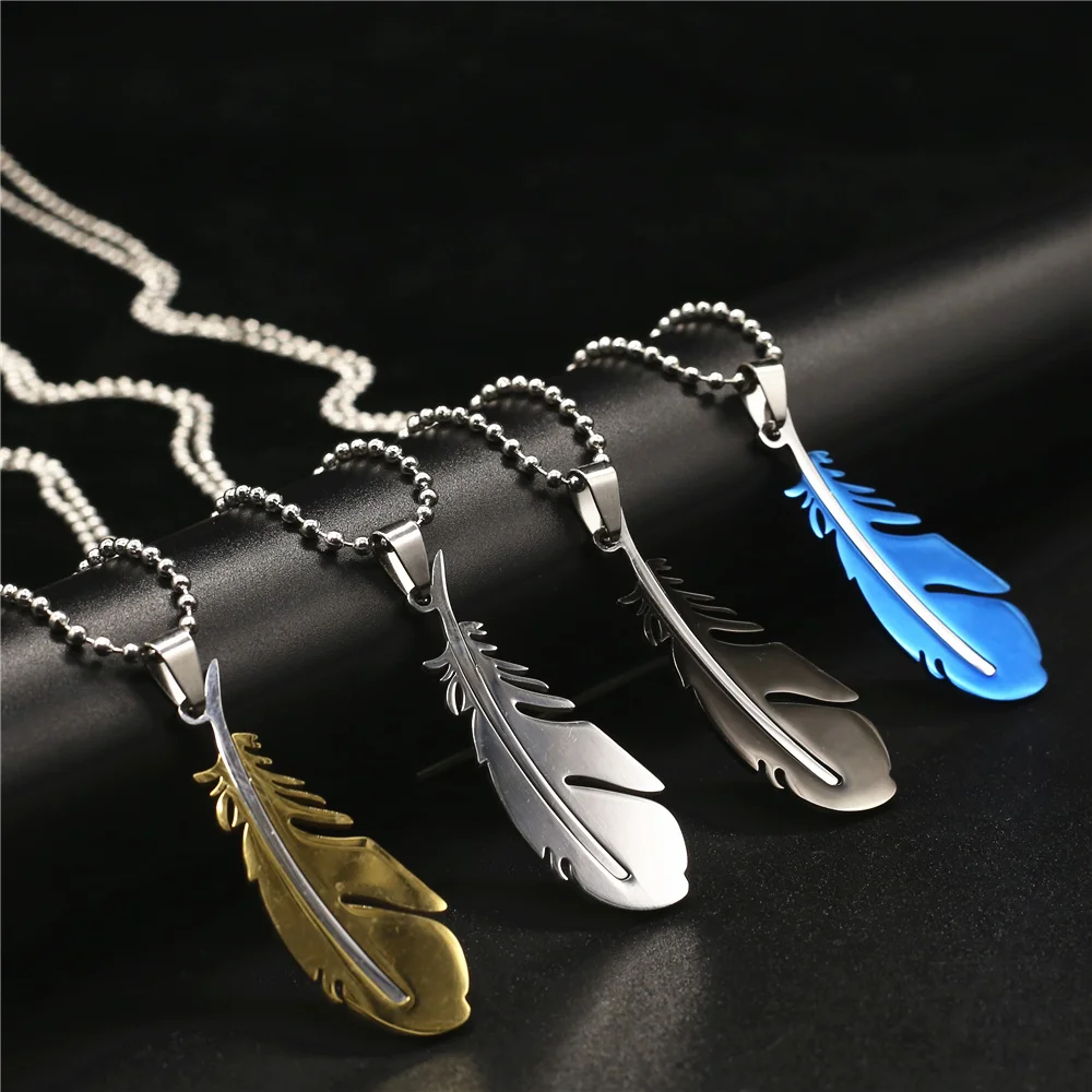 Blue Feather Design Stainless Steel Fashion Long Vintage Black Men Necklaces Pendant Necklaces For Women Female Male Jewelry
Blue Feather Design Stainless Steel Fashion Long Vintage Black Men Necklaces Pendant Necklaces For Women Female Male Jewelry