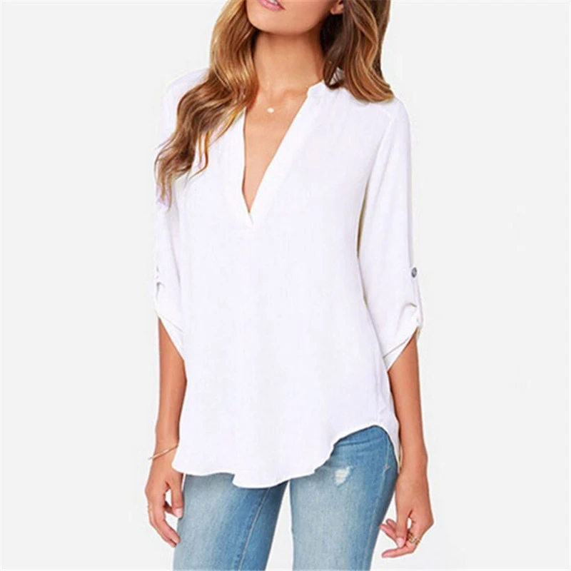 Women Blouse Shirts Plus Size Women Long Sleeve Tops Deep V Neck Blouse Women Clothing Loose Casual Shirts Chiffon Blousa Women
Women Blouse Shirts Plus Size Women Long Sleeve Tops Deep V Neck Blouse Women Clothing Loose Casual Shirts Chiffon Blousa Women