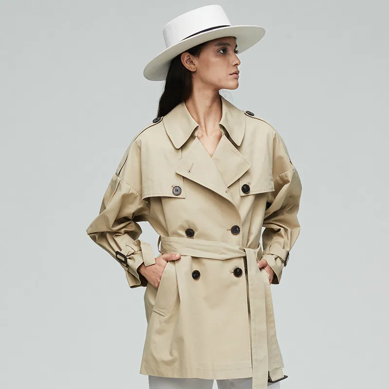 Casual Windbreaker Women's New Autumn Winter Women Loose Waist Hugging Short-Height Mid-Length Windbreaker British Style Jacket
Casual Windbreaker Women's New Autumn Winter Women Loose Waist Hugging Short-Height Mid-Length Windbreaker British Style Jacket