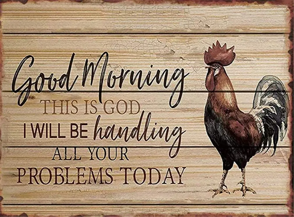 Metal Sign Chicken Tin Sign Retro Vintage Good Morning This is God Rooster Decorative Sign
Metal Sign Chicken Tin Sign Retro Vintage Good Morning This is God Rooster Decorative Sign