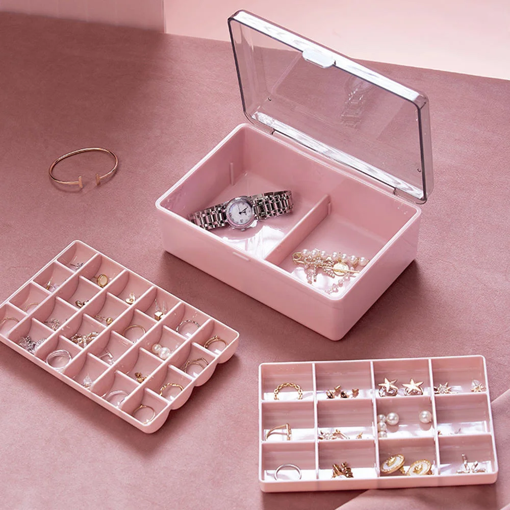 Thickened Plastic Jewelry Box Dustproof Portable Jewelry Box Multi-divided Earrings Ring Necklace Earring Storage Box
Thickened Plastic Jewelry Box Dustproof Portable Jewelry Box Multi-divided Earrings Ring Necklace Earring Storage Box