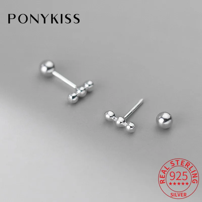 PONYKISS Trendy 925 Sterling Silver Glossy three Round Beads Geometry Stud Earrings Women Party Fine Jewelry Minimlist Accessory
PONYKISS Trendy 925 Sterling Silver Glossy three Round Beads Geometry Stud Earrings Women Party Fine Jewelry Minimlist Accessory