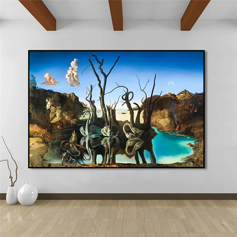 Salvador Dali Swans Reflecting Elephants Canvas Painting Abstract Posters and Print Wall Art Picture Living Room Decor Cuadros
Salvador Dali Swans Reflecting Elephants Canvas Painting Abstract Posters and Print Wall Art Picture Living Room Decor Cuadros