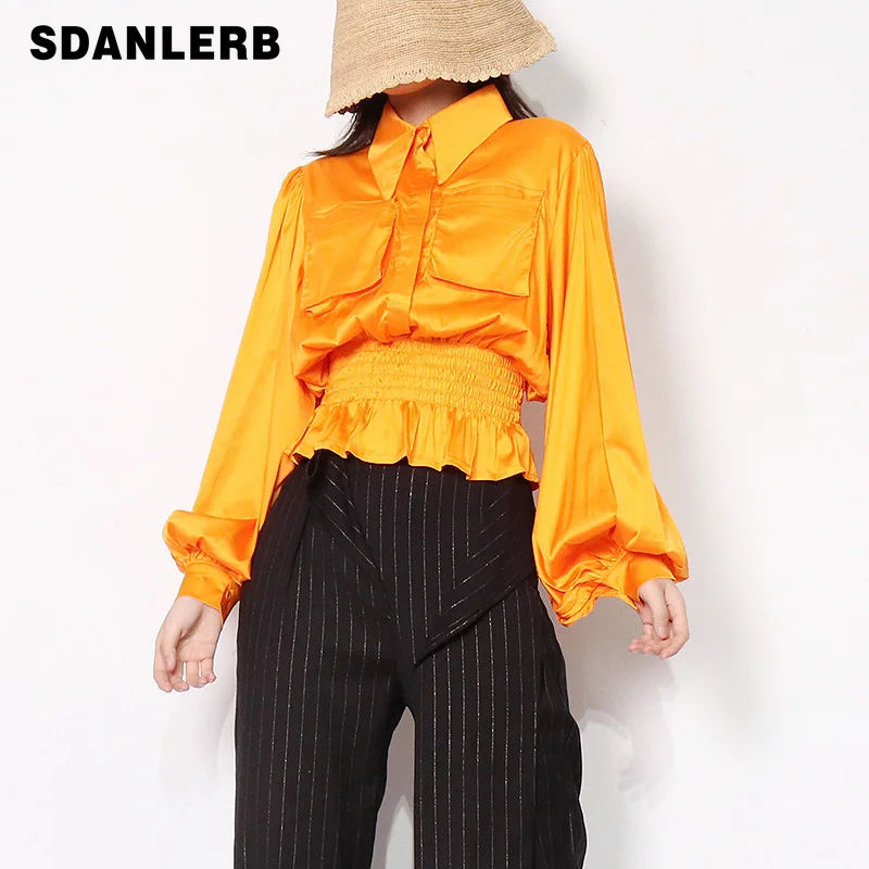 Женская однобортная рубашка с отложным воротником, Повседневная однотонная модная блузка с длинным рукавом, в городском стиле, осень 2021
Женская однобортная рубашка с отложным воротником, Повседневная однотонная модная блузка с длинным рукавом, в городском стиле, осень 2021