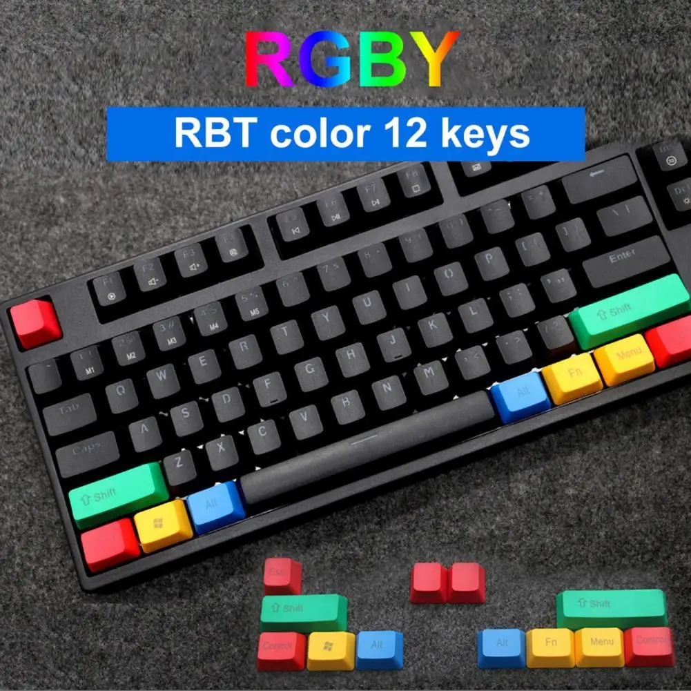 12Pcs Keyboard Key Caps PBT Light-proof RBT Color Matching Mechanical Keyboard Keycaps Replacement Keycaps Kit Keycaps Universal
12Pcs Keyboard Key Caps PBT Light-proof RBT Color Matching Mechanical Keyboard Keycaps Replacement Keycaps Kit Keycaps Universal